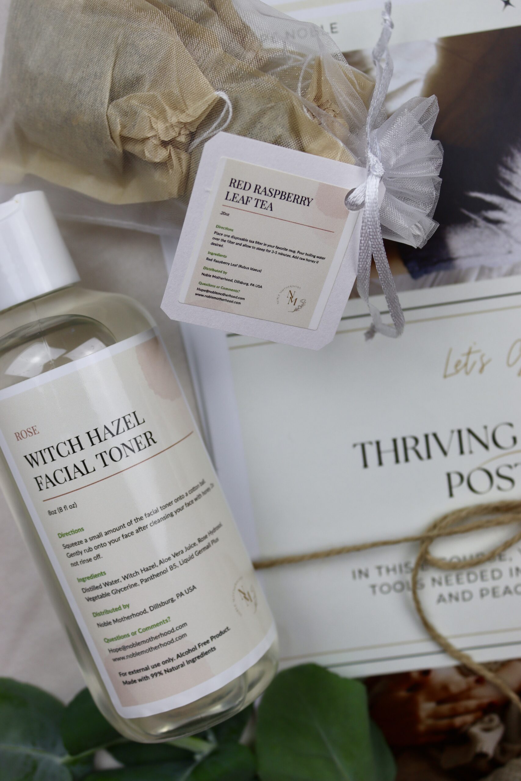 postpartum care package with witch hazel toner