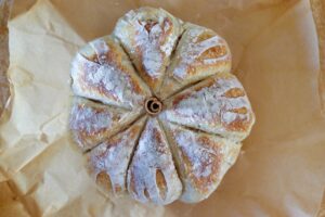 pumpkin shaped sourdough bread