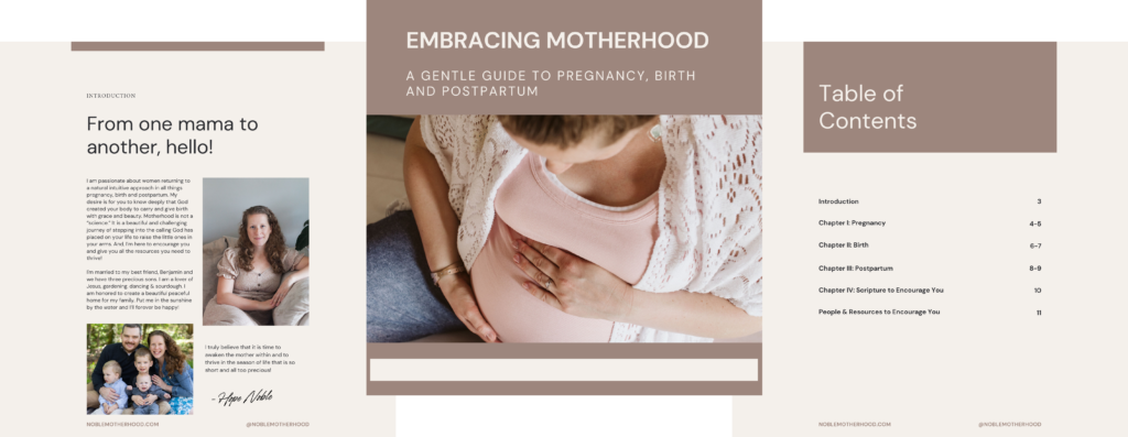 Free noble motherhood guide for new mothers